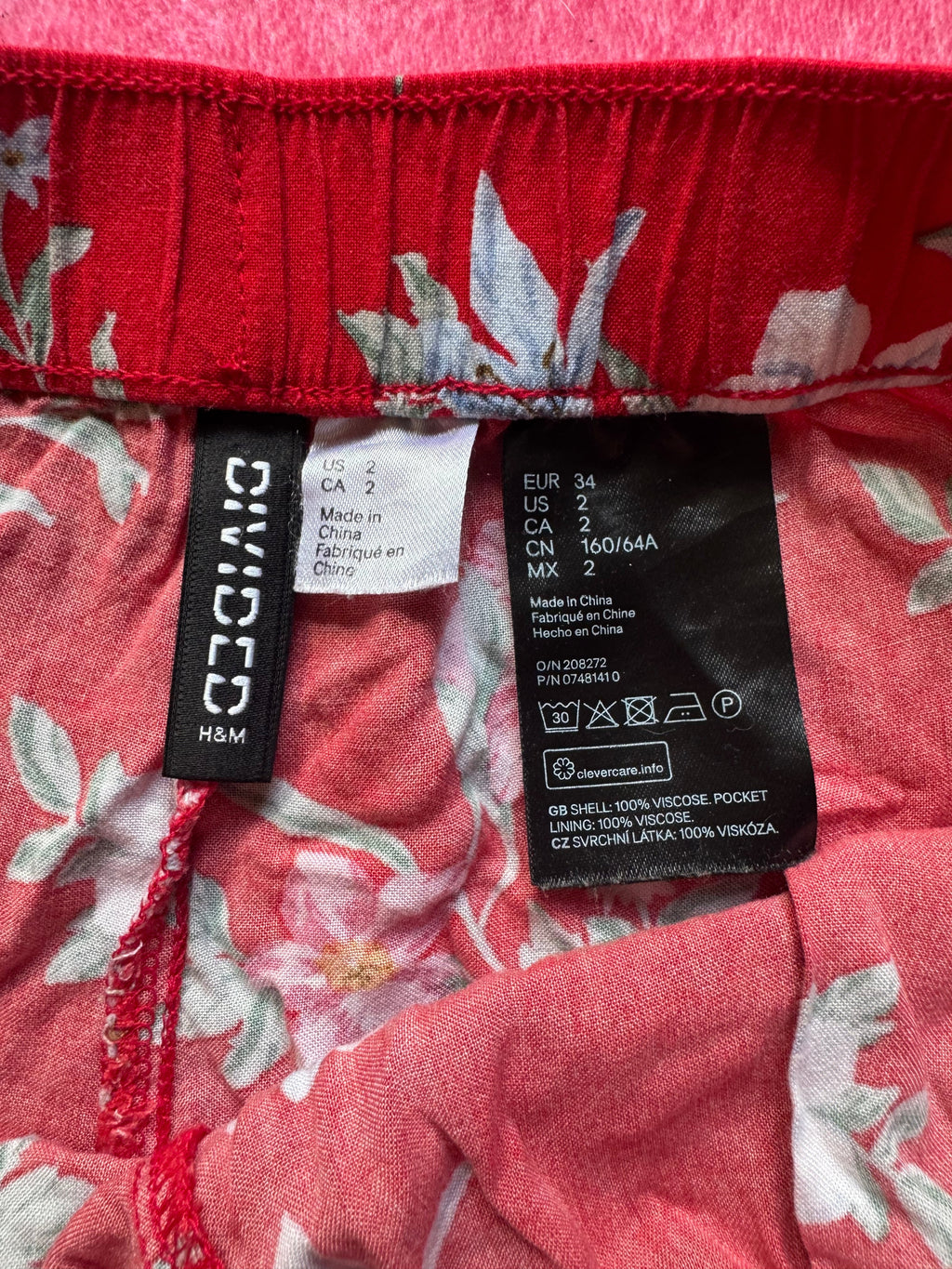 Red Divided Floral shorts - 2